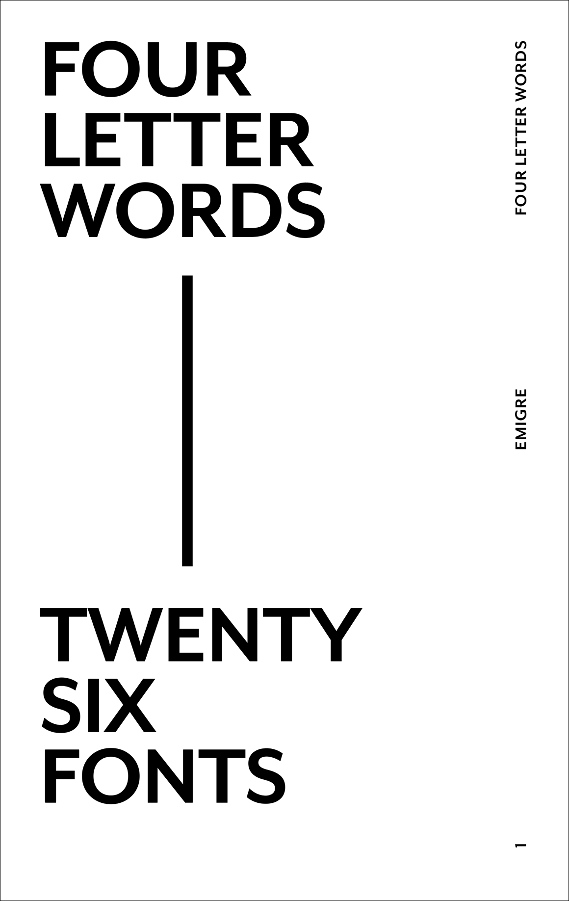 Four Letter Words Font Specimen Catalog